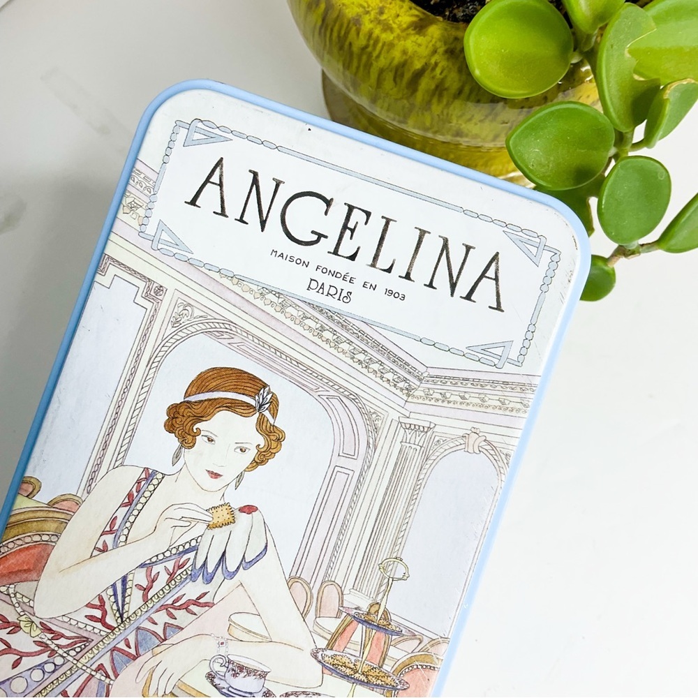 ANGELINA PARIS Art Deco Biscuit Tin Roaring 20s French Vintage Decor Collectible